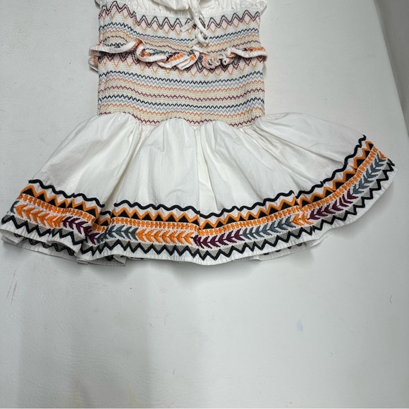 TULAROSA Size XXS White Multicolor Embroidered mini Dress - Picture 10 of 13